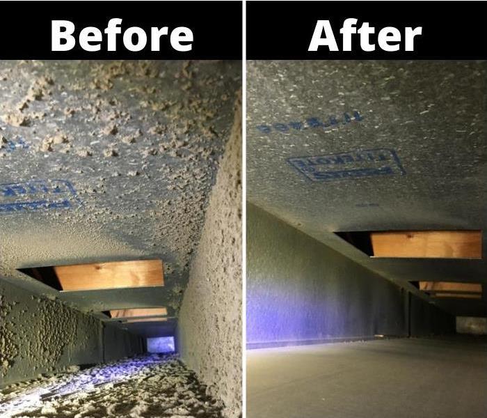 Before and after duct cleaning.